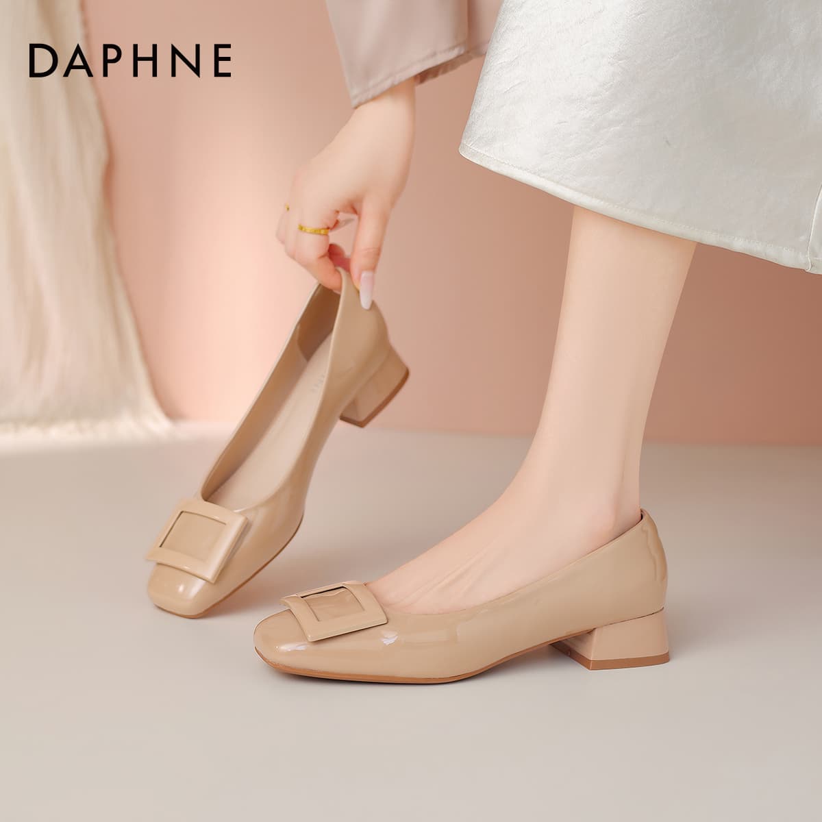 Тапочки DAPHNE Женские Повседневный Обувь без подкладки Телесный Женские - изображение 6