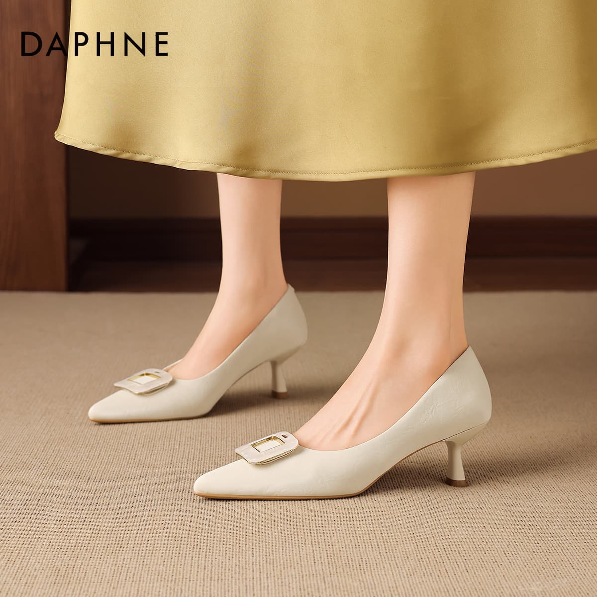 Туфли DAPHNE Высокие каблуки Бежевые Женские - изображение 4