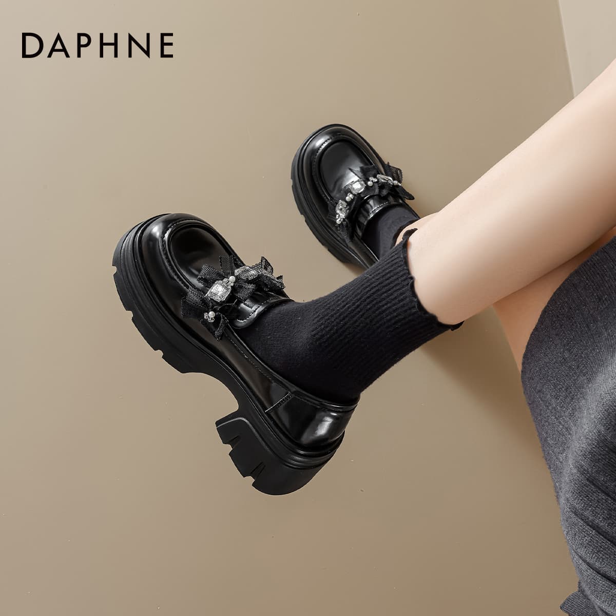 Лоферы DAPHNE Лоферы Low Топ Черный Женские - изображение 5
