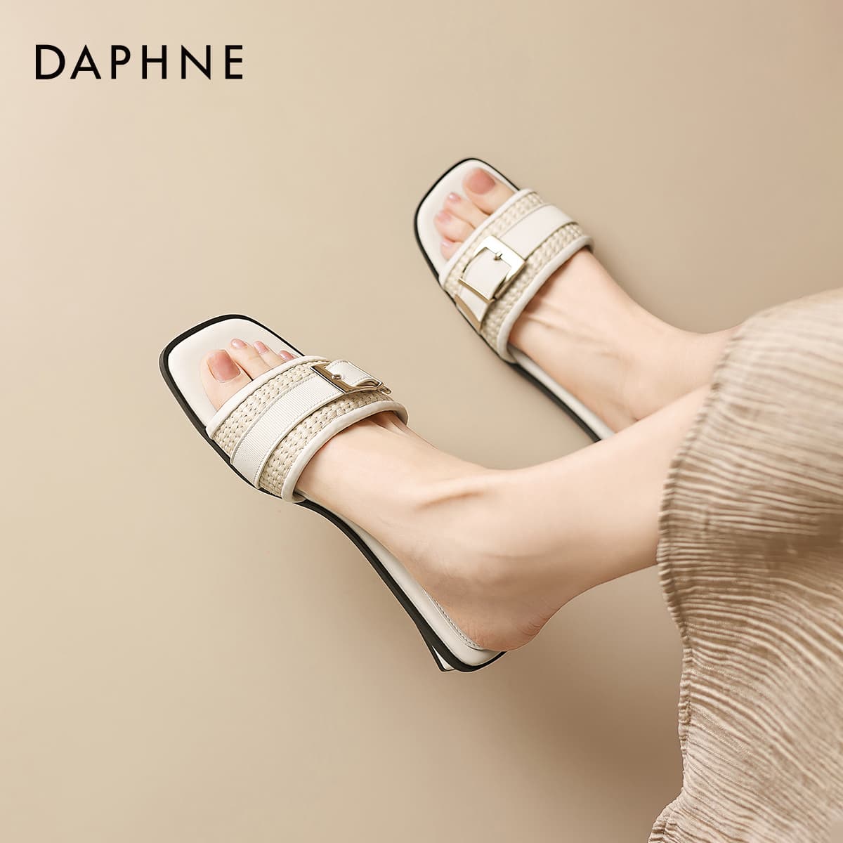 Шлёпанцы Daphne Текстиль Синтетическая кожа Шнуровка Сандалии Женские - изображение 6