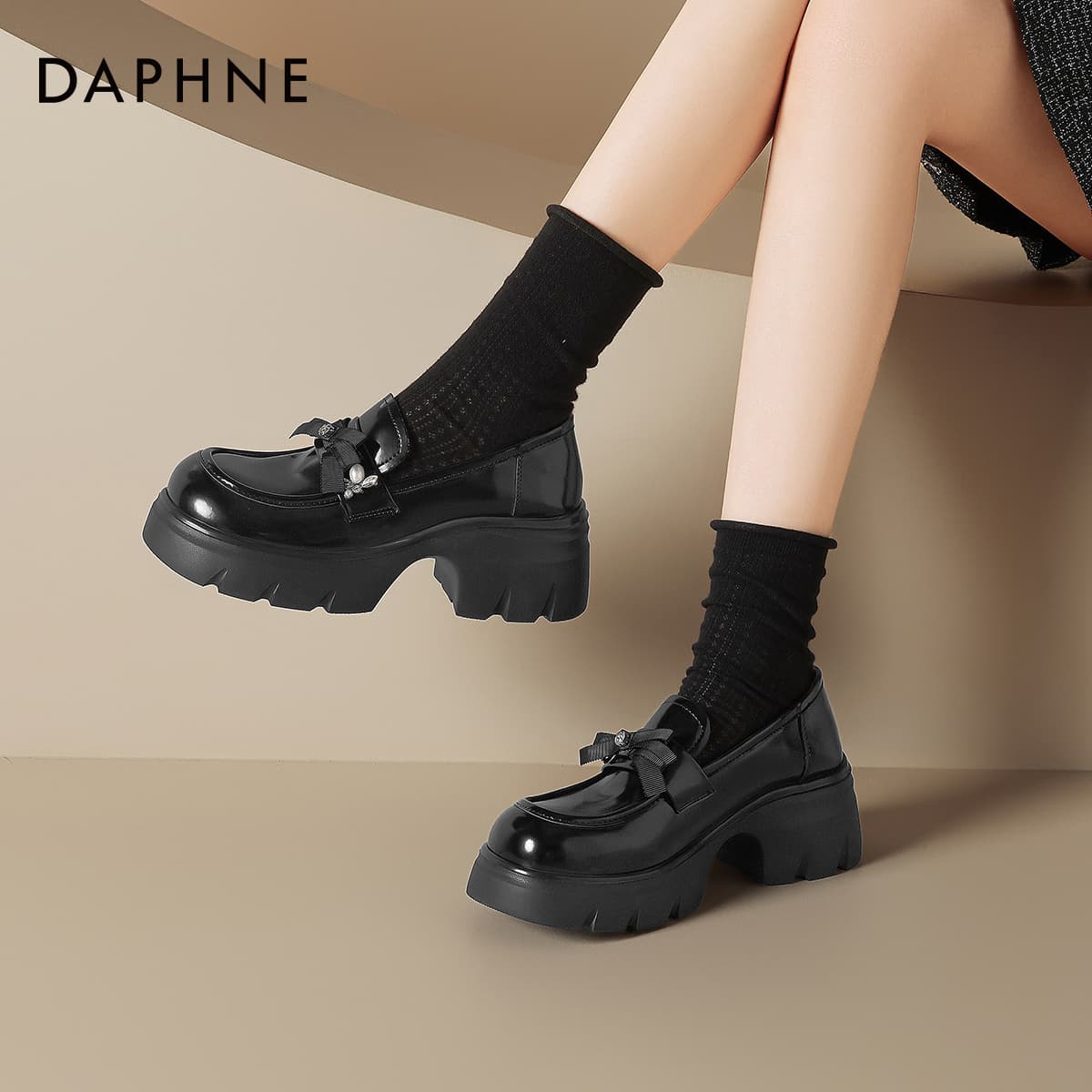 Лоферы DAPHNE Лоферы Лоу-топы Черный Женские - изображение 6