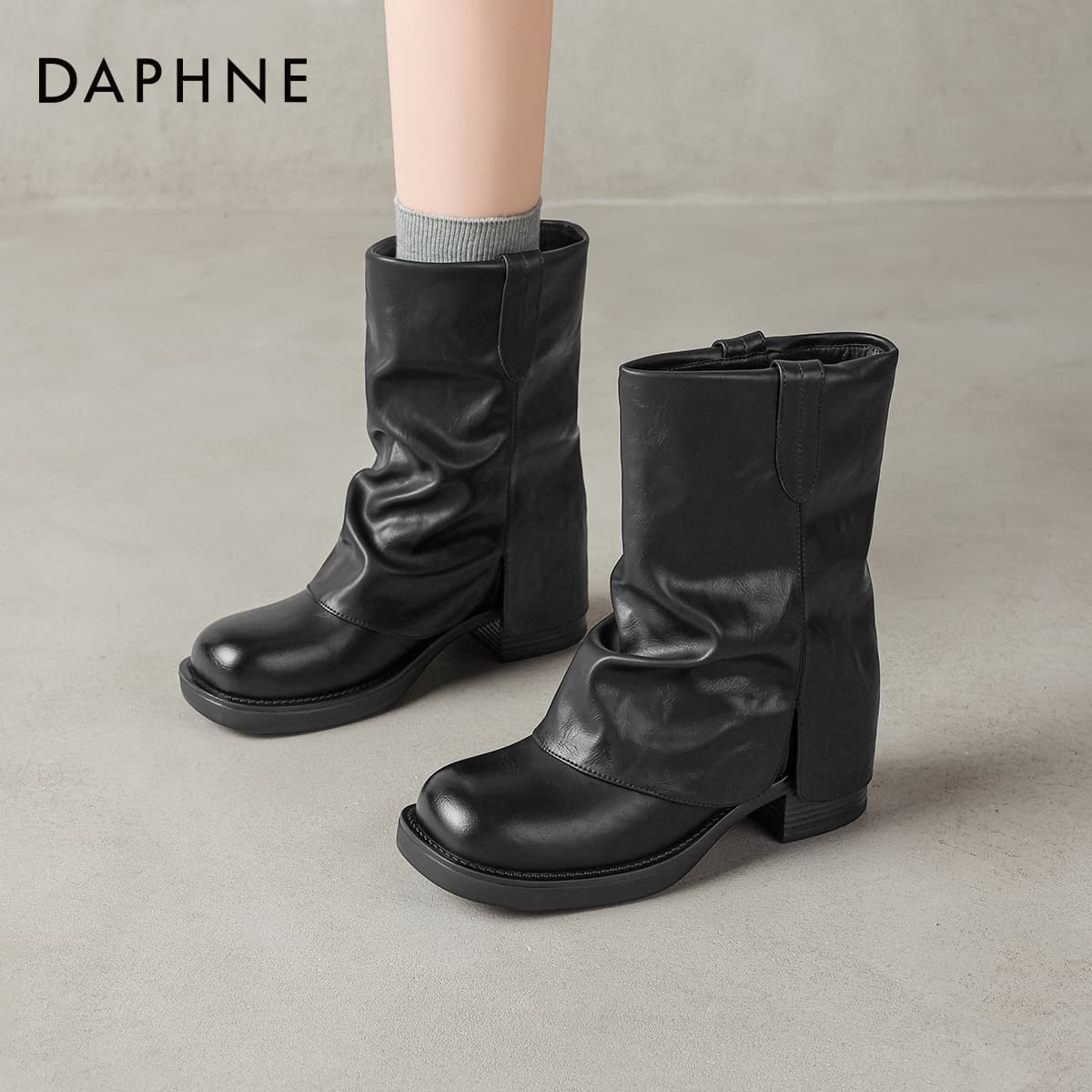 Сапоги DAPHNE Ботильоны Черный Женские - изображение 4