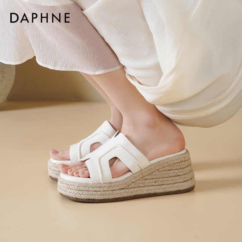 Сандалии с ремешком DAPHNE Пляжные сандалии Экрю [Водонепроницаемые и противоскользящие 7 см] Женские - изображение 8