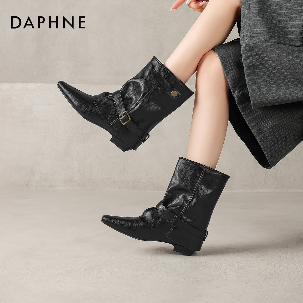 Сапоги DAPHNE Ботильоны Черный Женские - изображение 6