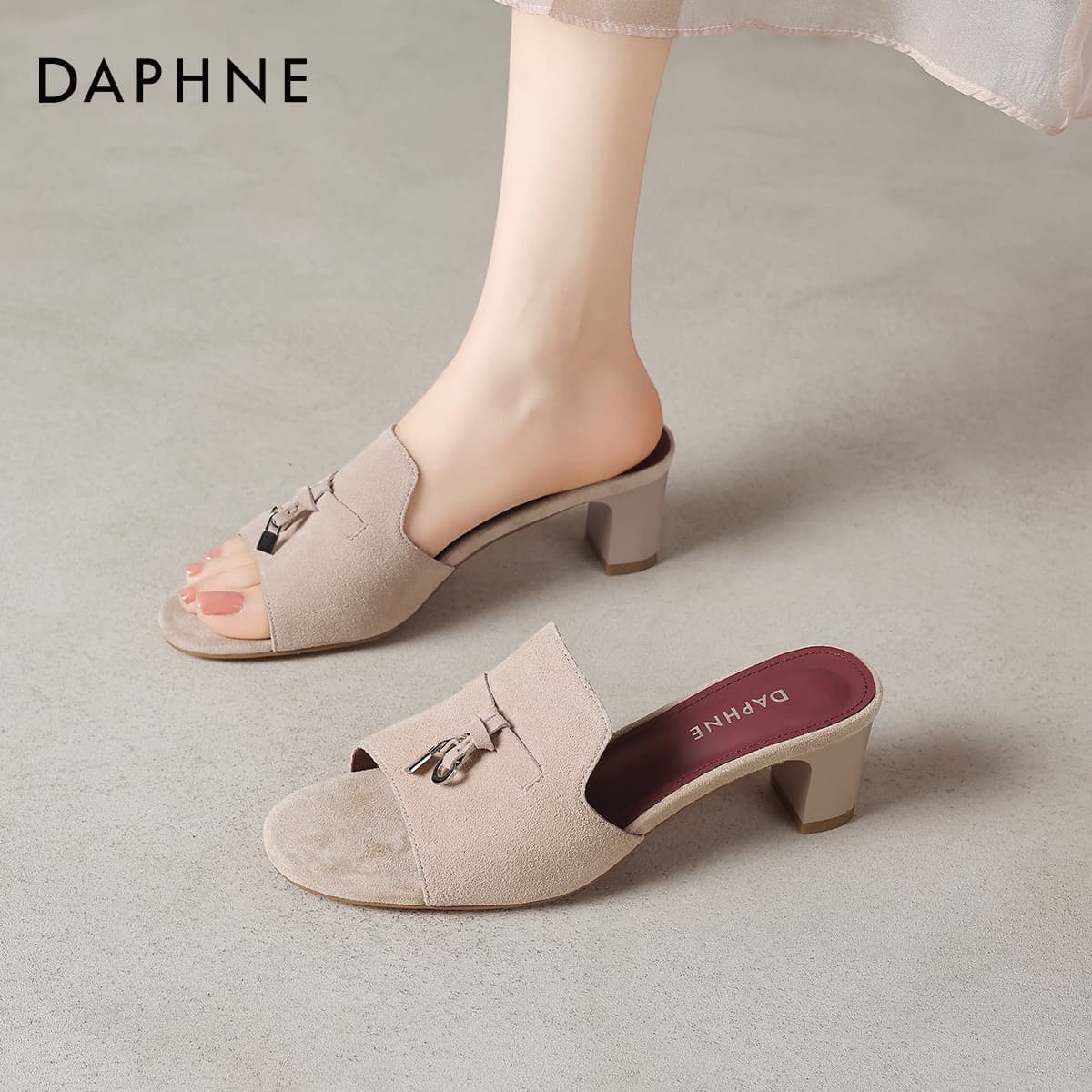 Сандалии Daphne Шлепанцы Кремово-абрикосовые Женские - изображение 3