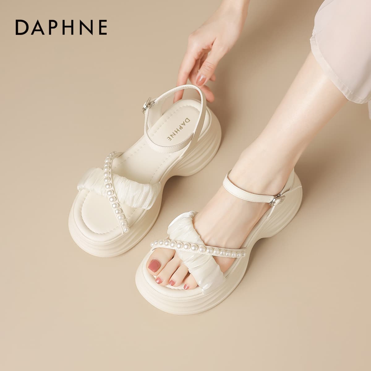 Шлёпанцы Daphne Синтетическая кожа Одиночные Шнуровые Сандалии Женские - изображение 4