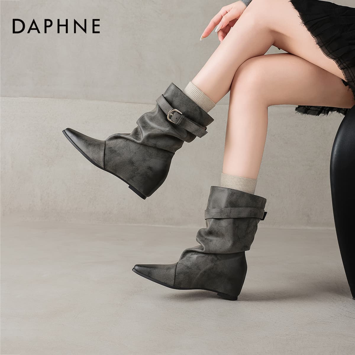 Сапоги DAPHNE Ботильоны Серый Женские - изображение 5