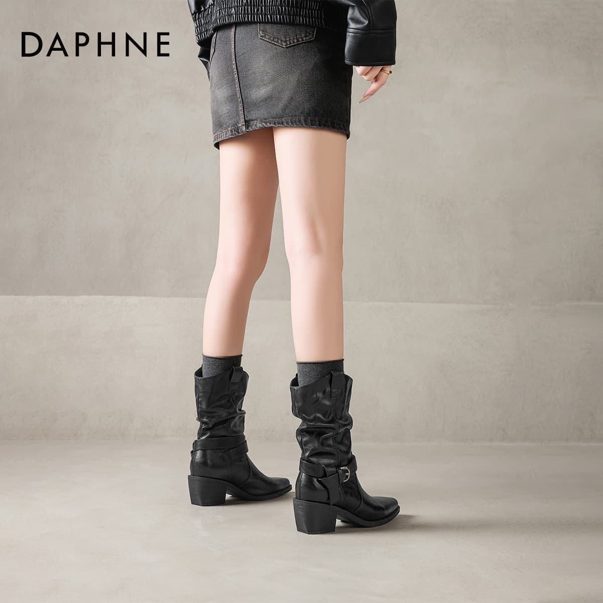 Сапоги DAPHNE Ботильоны Черный Женские - изображение 8