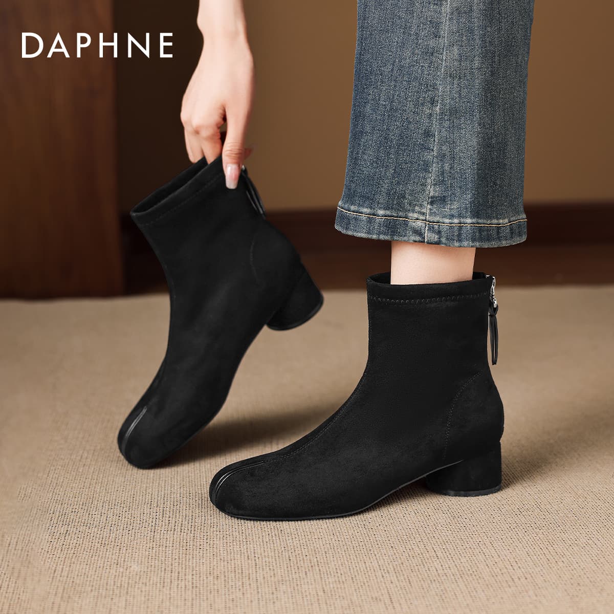 Сапоги DAPHNE Ботильоны Черный Женские - изображение 7