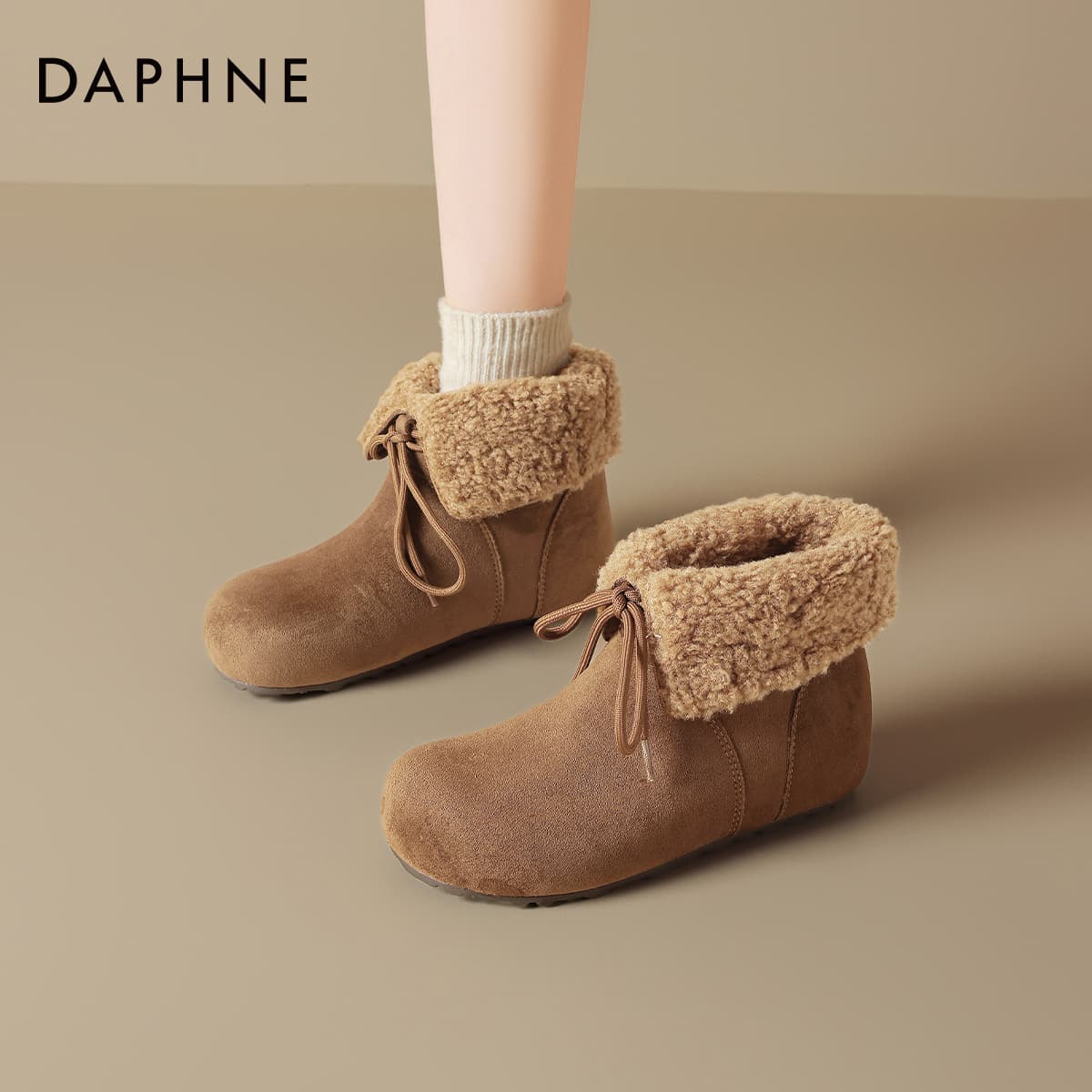 Кроссовки DAPHNE Утепленная обувь Хай-топы Верблюжий цвет Женские - изображение 5