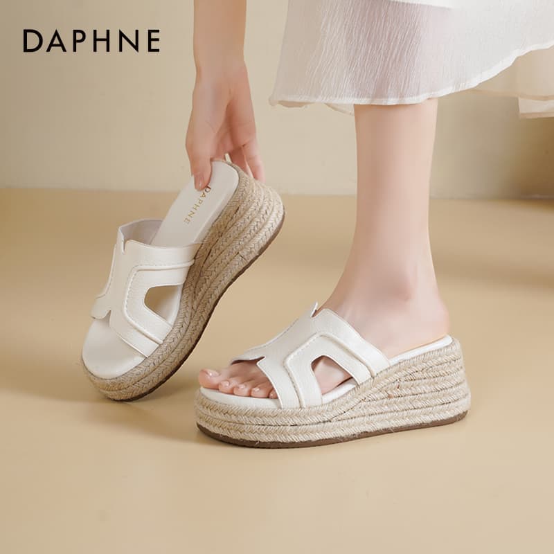 Сандалии с ремешком DAPHNE Пляжные сандалии Экрю [Водонепроницаемые и противоскользящие 7 см] Женские - изображение 5