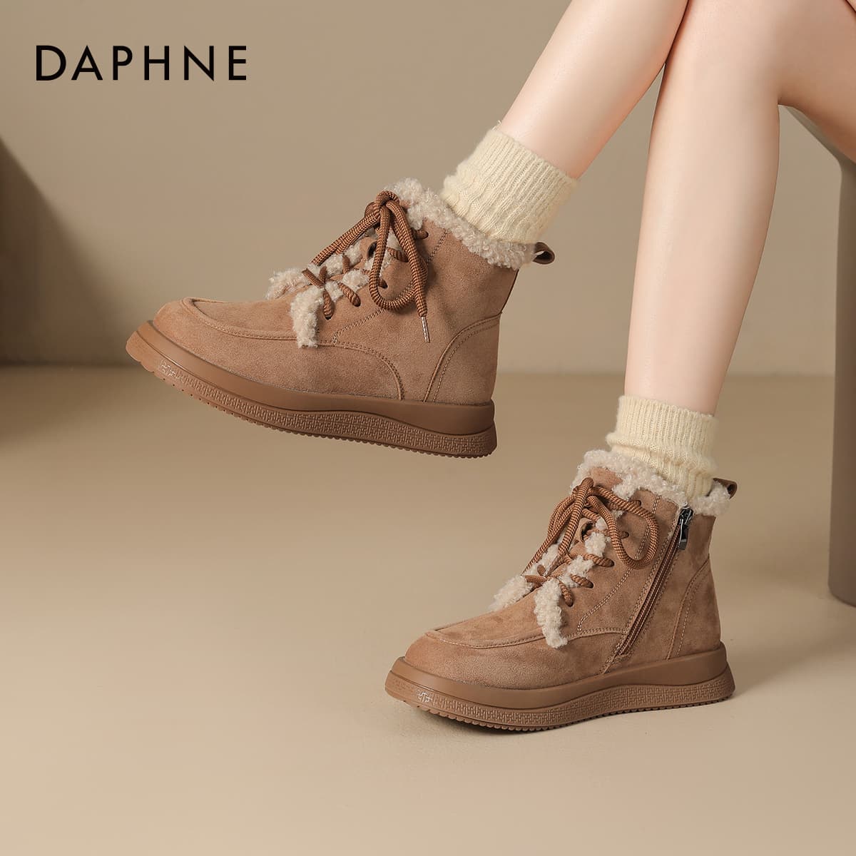 Ботинки зимние DAPHNE Зимний Коричневый С флисовой подкладкой Утолщенный Термический Стиль Birkenstock Обувь 10 см - изображение 2