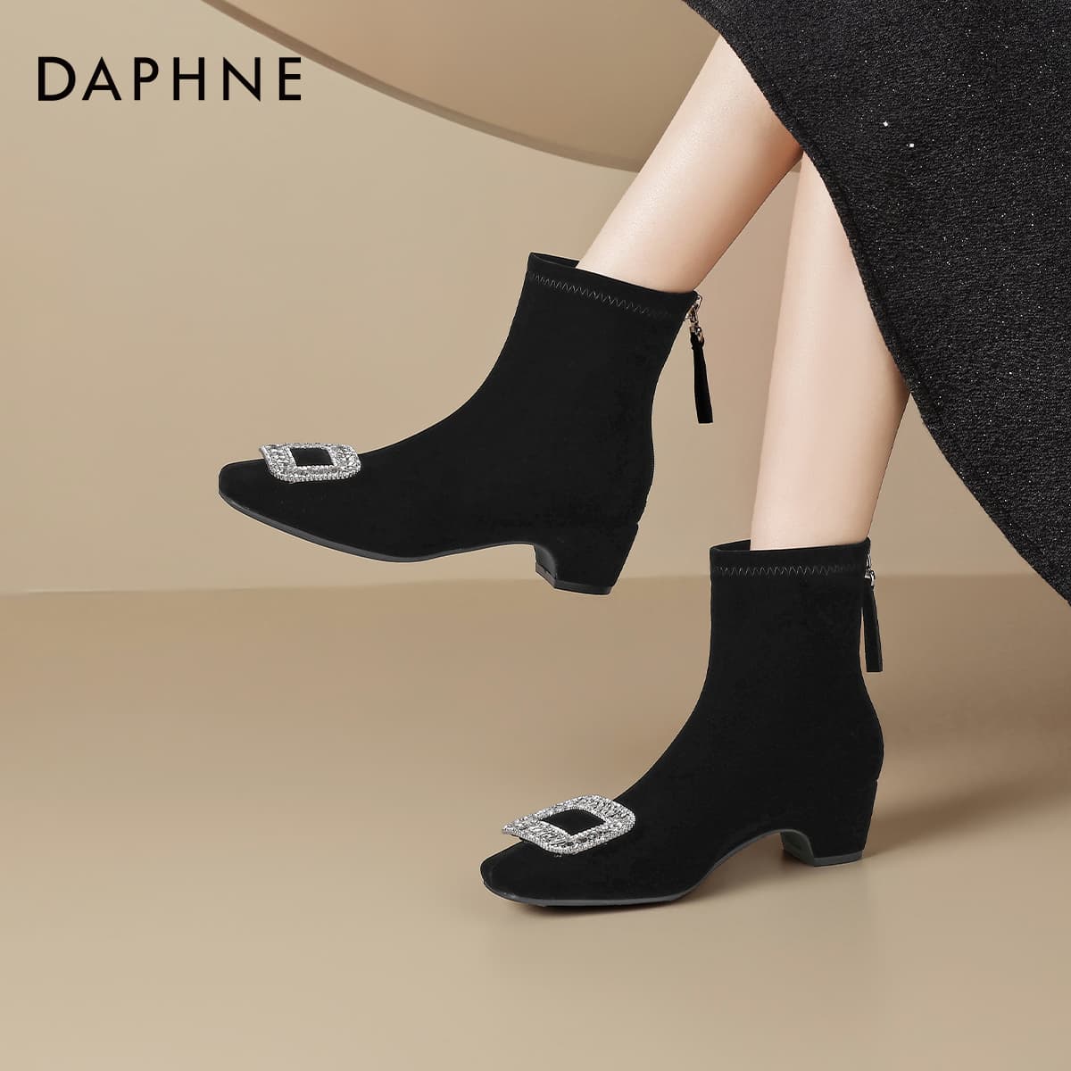 Сапоги DAPHNE Ботильоны Черный Женские - изображение 4