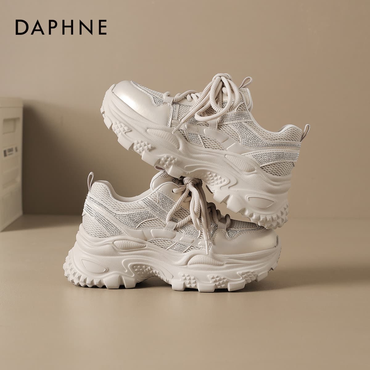 Кроссовки DAPHNE Синтетическая кожа текстиль Низкие кеды с толстой подошвой Женские - изображение 6