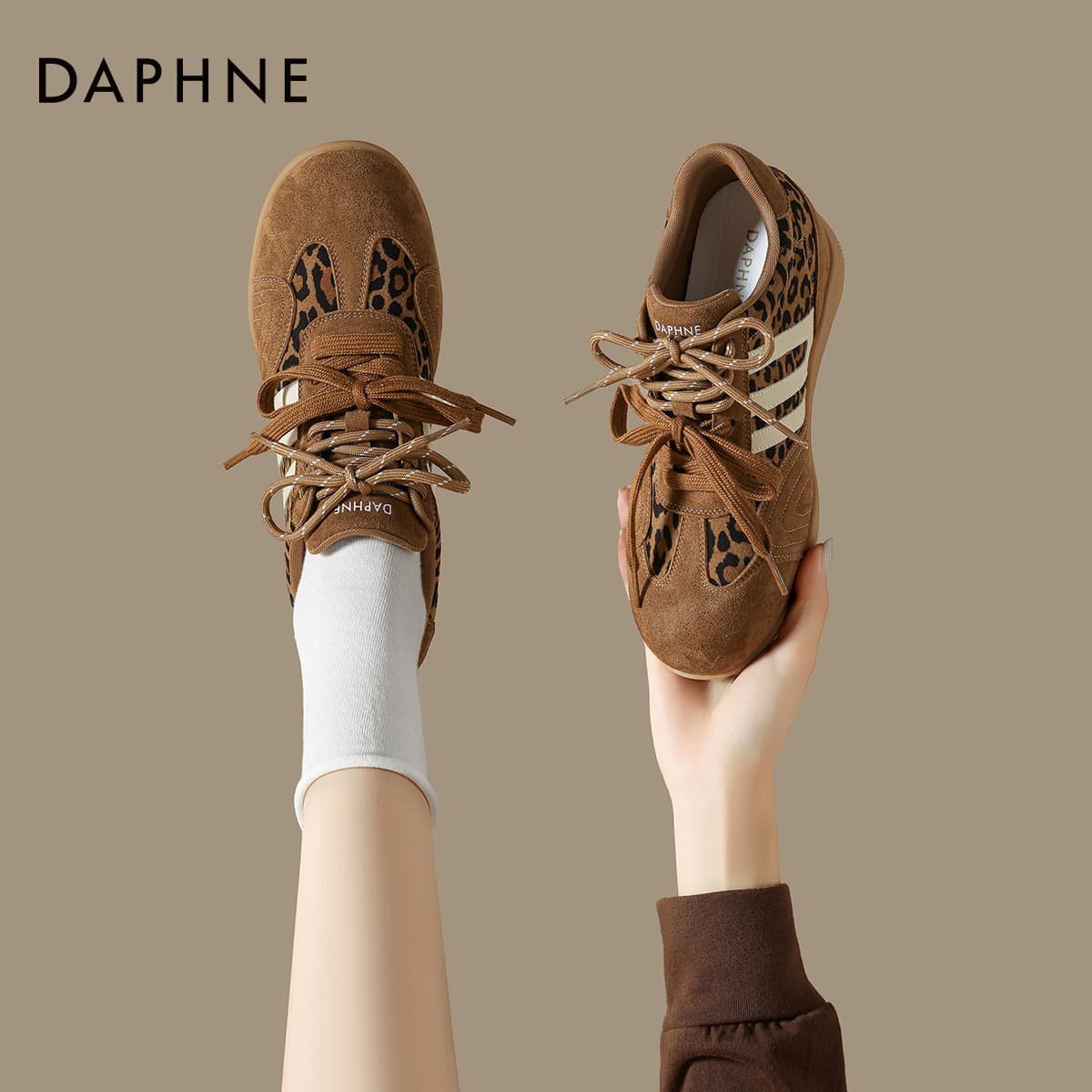 Кроссовки DAPHNE Кеды немецкой армии (GAT) Low Топ Леопардовый принт Женские - изображение 7