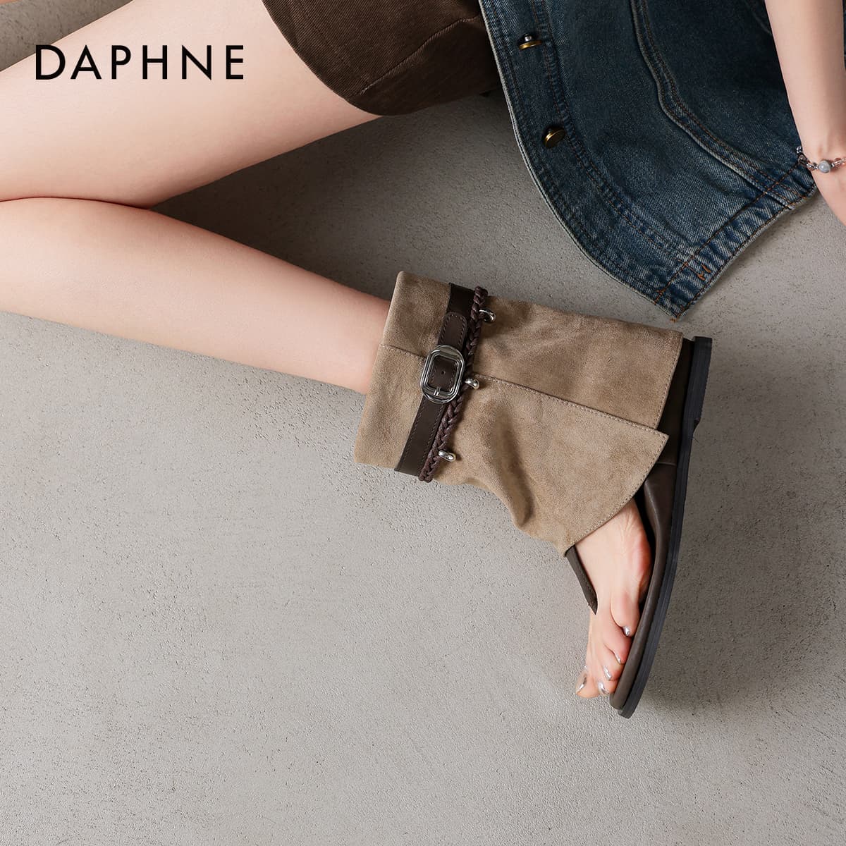 Сандалии Daphne Сандалии-гладиаторы Абрикос Коричневый Женский - изображение 7