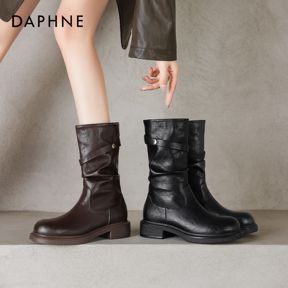 Сапоги DAPHNE Женские ботильоны из синтетической кожи - изображение 5
