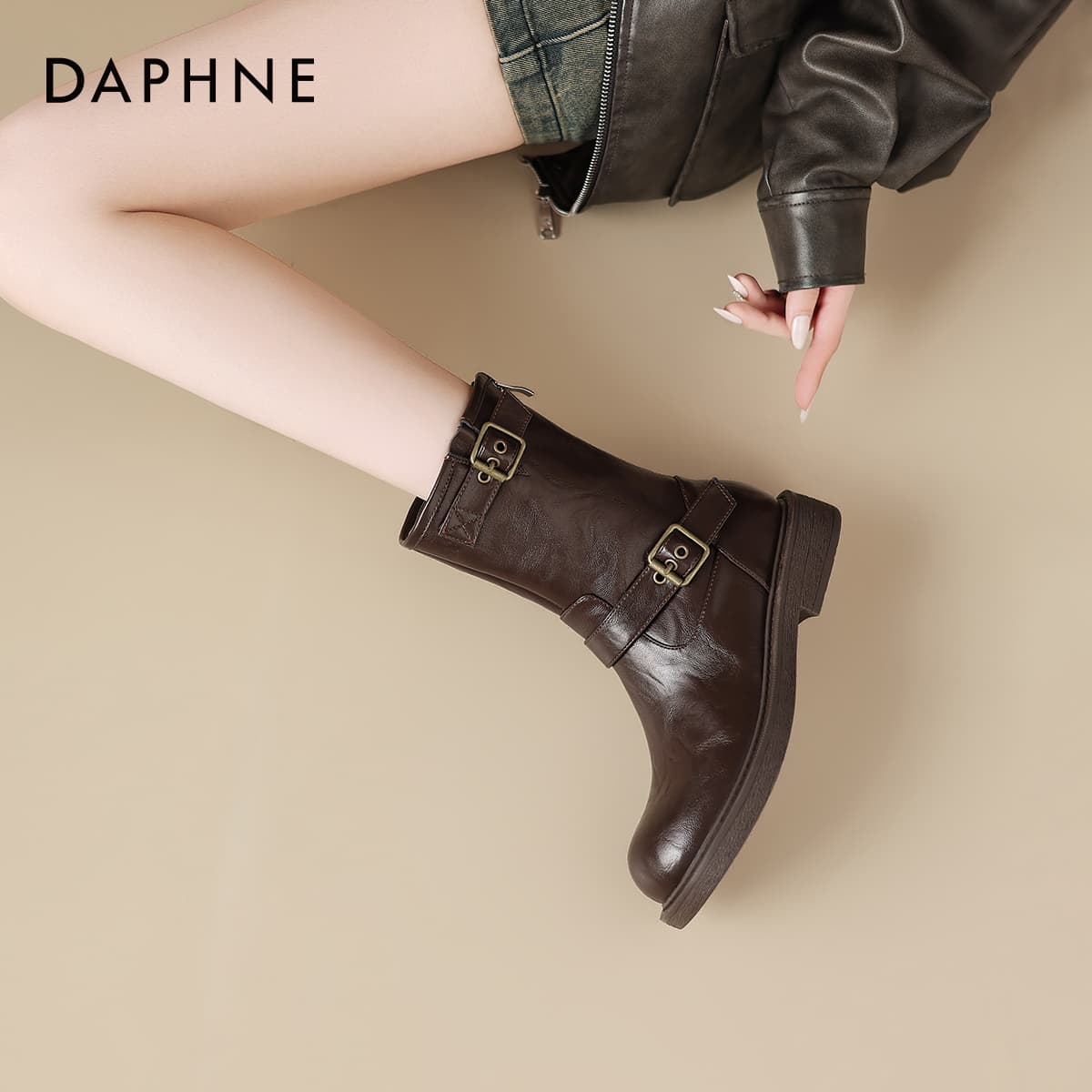 Сапоги DAPHNE Женские ботильоны из синтетической кожи - изображение 6