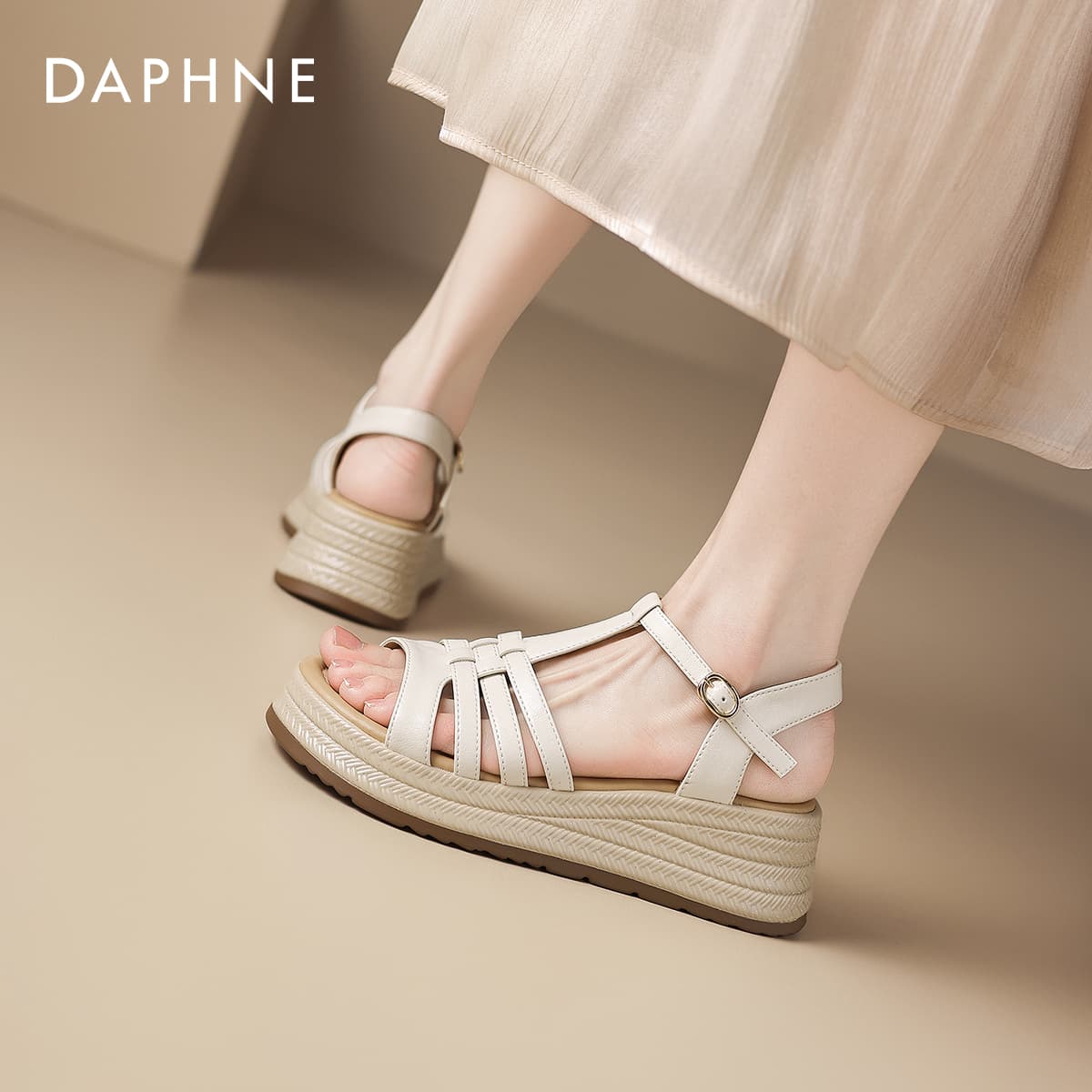 Сандалии DAPHNE Римские Сандалии Бежевые Женские - изображение 7