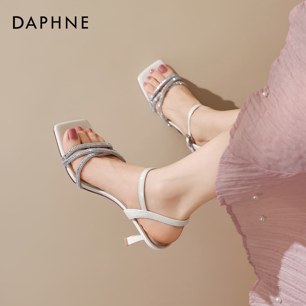 Шлёпанцы Daphne Текстиль Синтетическая кожа Шнуровка Сандалии Женские - изображение 6