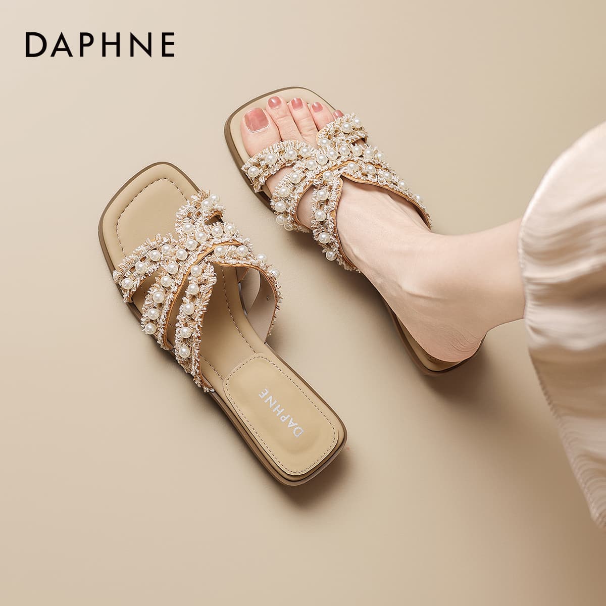 Шлёпанцы DAPHNE Синтетическая кожа Одиночные Шнуровые Сандалии Женские - изображение 7