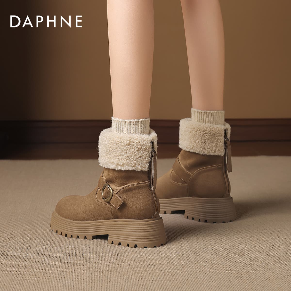 Ботинки зимние Daphne Ткань 16 см Сноубутсы Женские - изображение 7