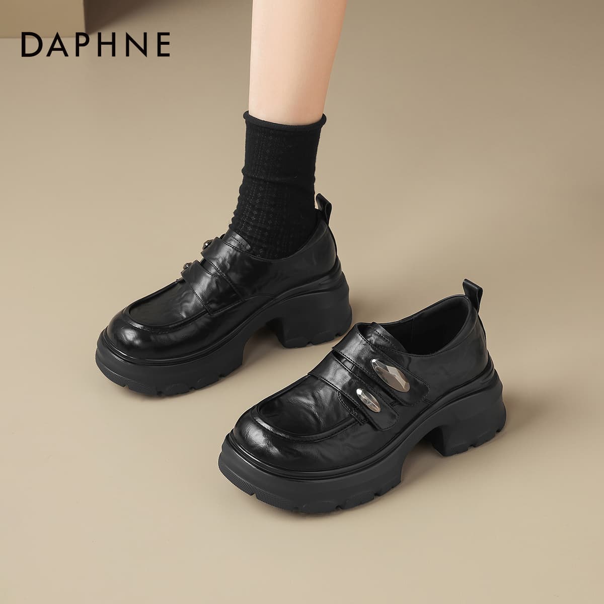 Лоферы DAPHNE Лоферы Low Топ Черный Женские - изображение 5