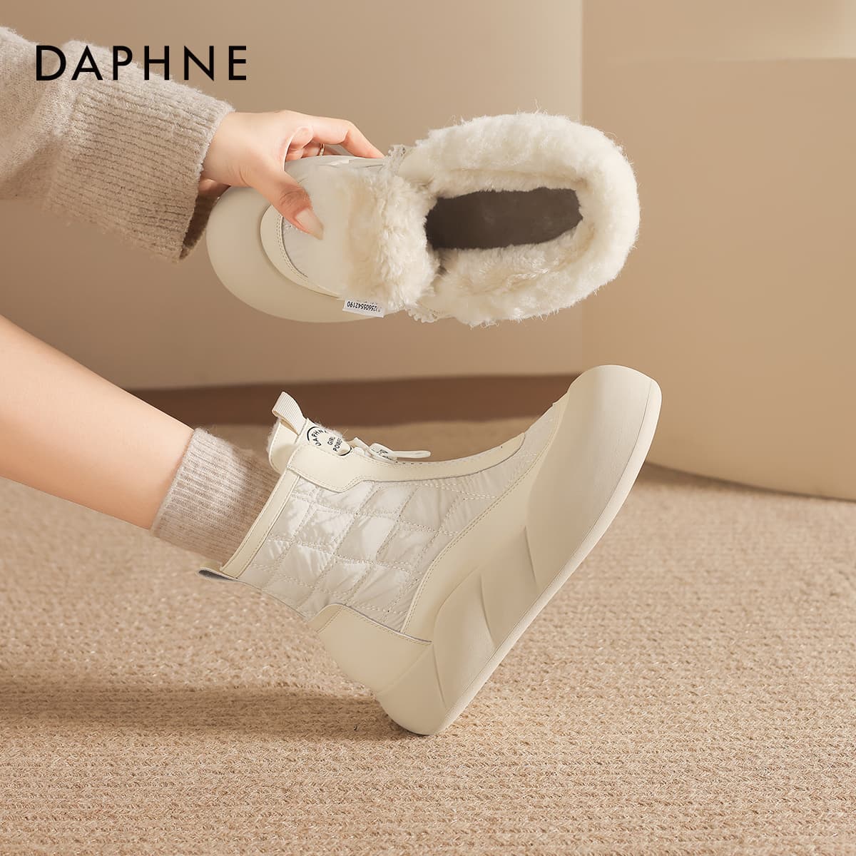 Ботинки зимние Daphne Синтетическая кожа текстиль сноубутсы 12 см женские - изображение 6