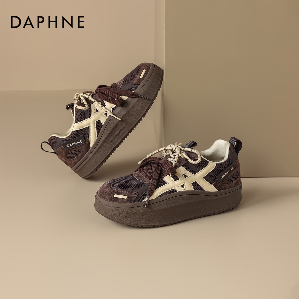 Кроссовки DAPHNE Кеды для скейтбординга Low Топ Кофе Женские - изображение 6