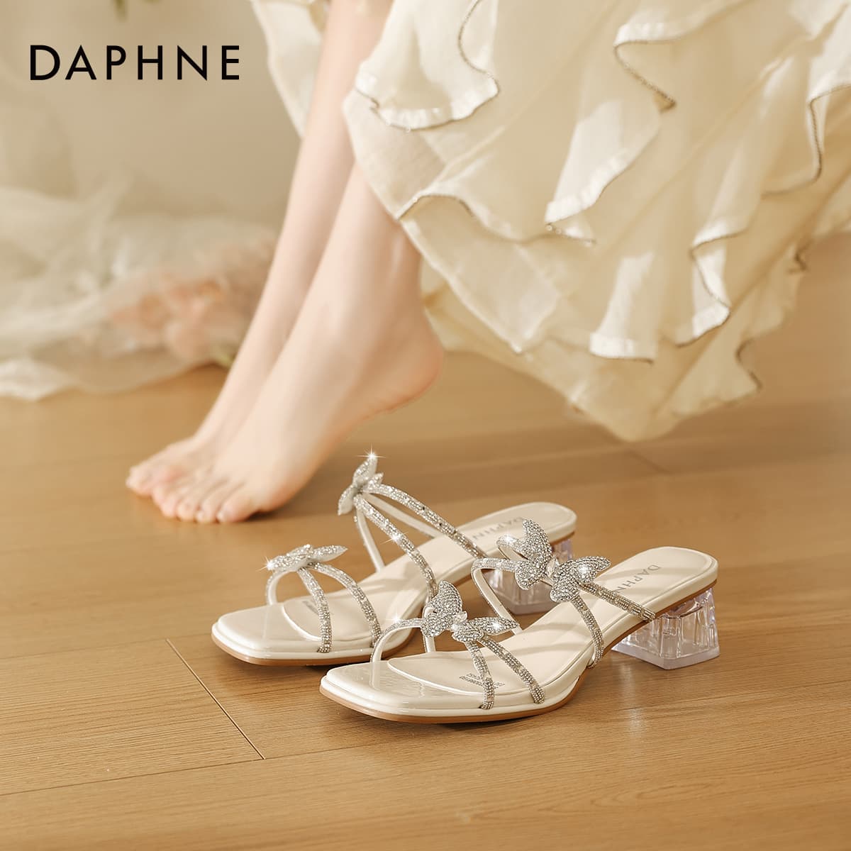 Шлёпанцы Daphne Синтетическая кожа Одиночные Шнуровые Сандалии Женские - изображение 4