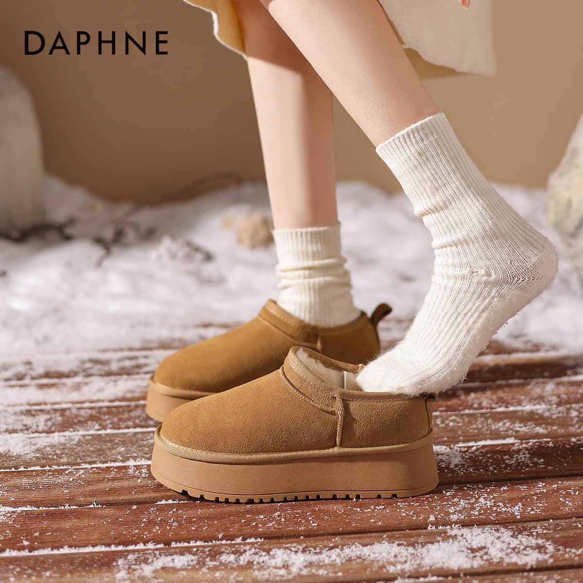 Ботинки зимние DAPHNE Натуральная кожа и с флисовой подкладкой утолщенная термическая обувь Northeast с наполнителем противоскользящая - изображение 7