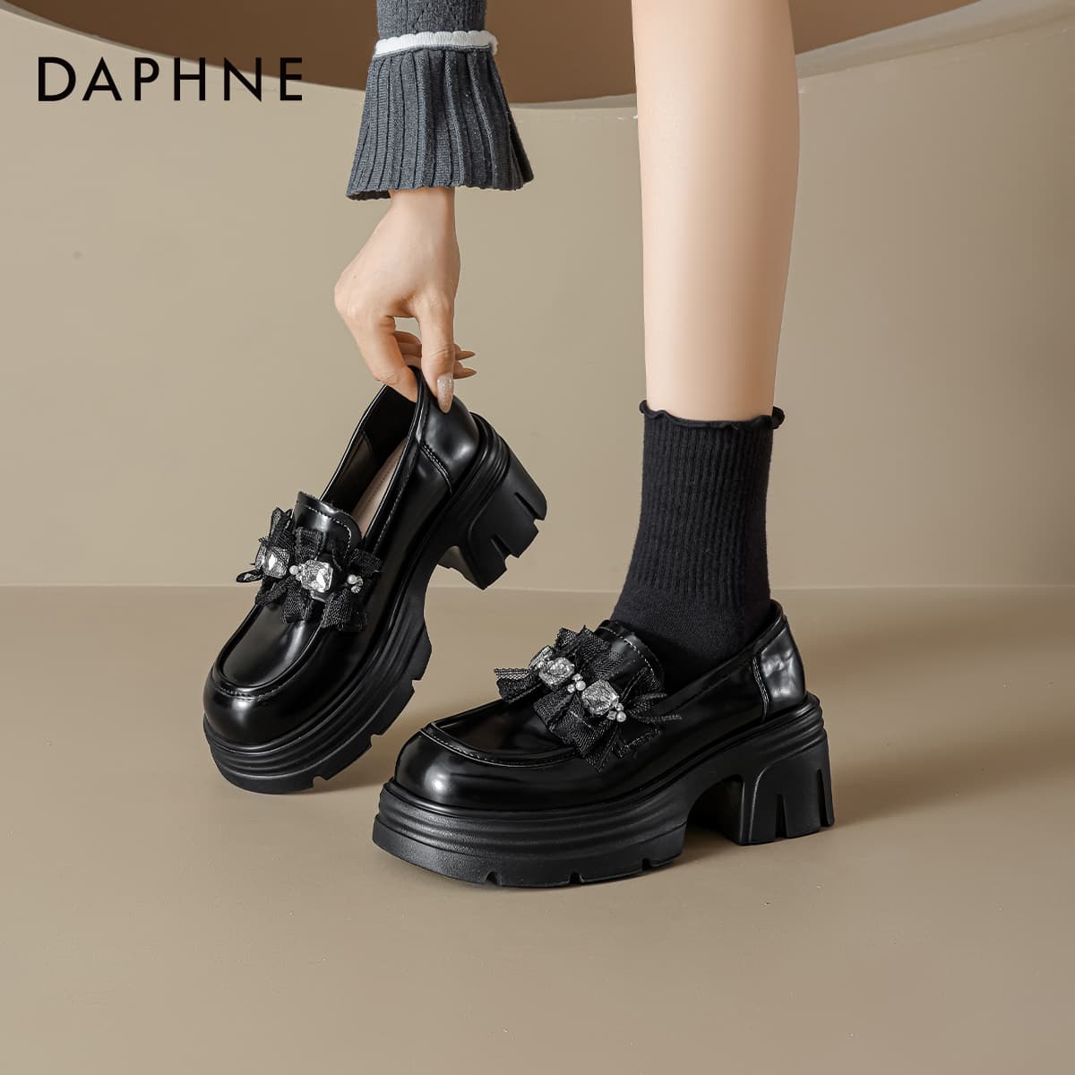 Лоферы DAPHNE Лоферы Low Топ Черный Женские - изображение 6