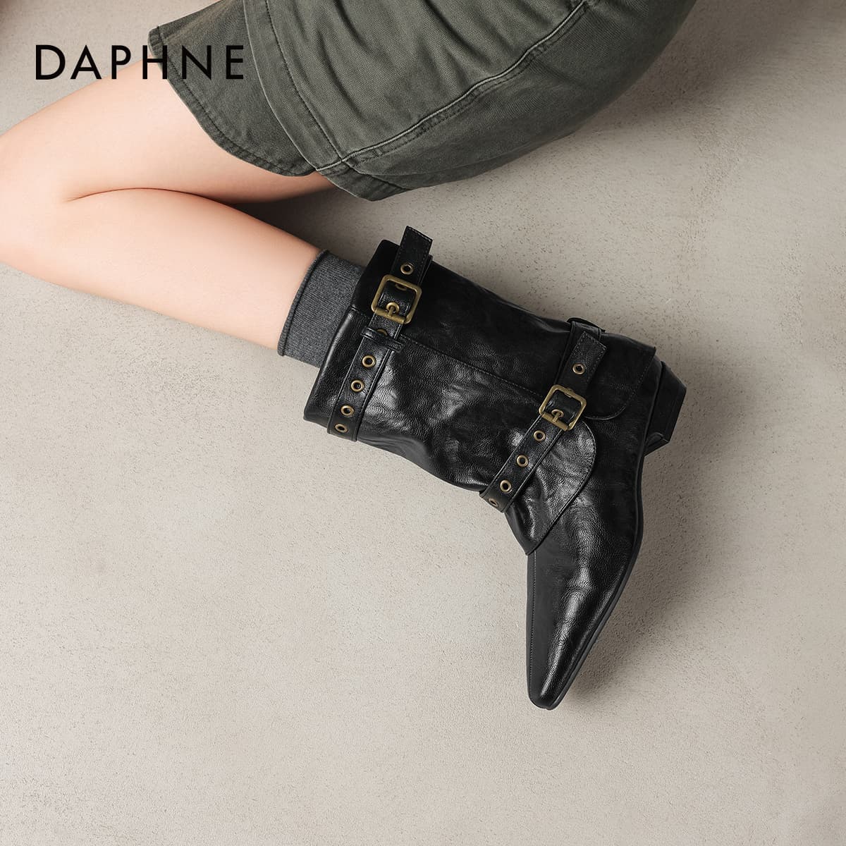 Сапоги DAPHNE Ботильоны Черный Женские - изображение 7