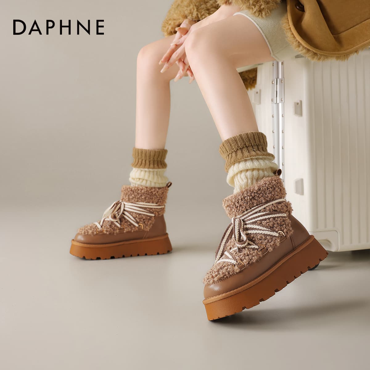 Ботинки зимние DAPHNE Фея Остров Комплект Cloud Collection Маленький Бедро Утолщенный и с флисовой подкладкой Термический 13 см - изображение 5