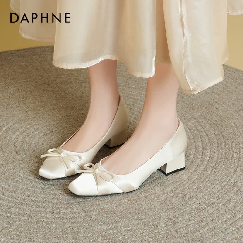 Тапочки DAPHNE Женские Повседневный Обувь без подкладки Жемчужно-белый Женские - изображение 5