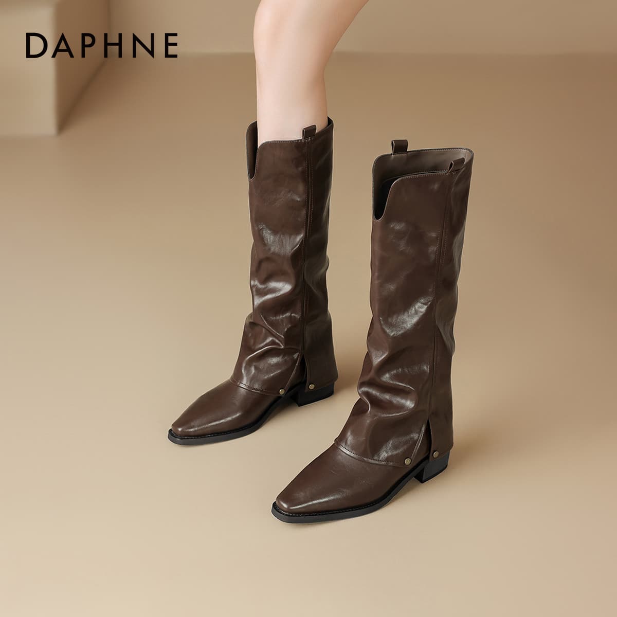 Ботинки DAPHNE ПУ (полиуретан) Женские высокие сапоги на колено - изображение 6