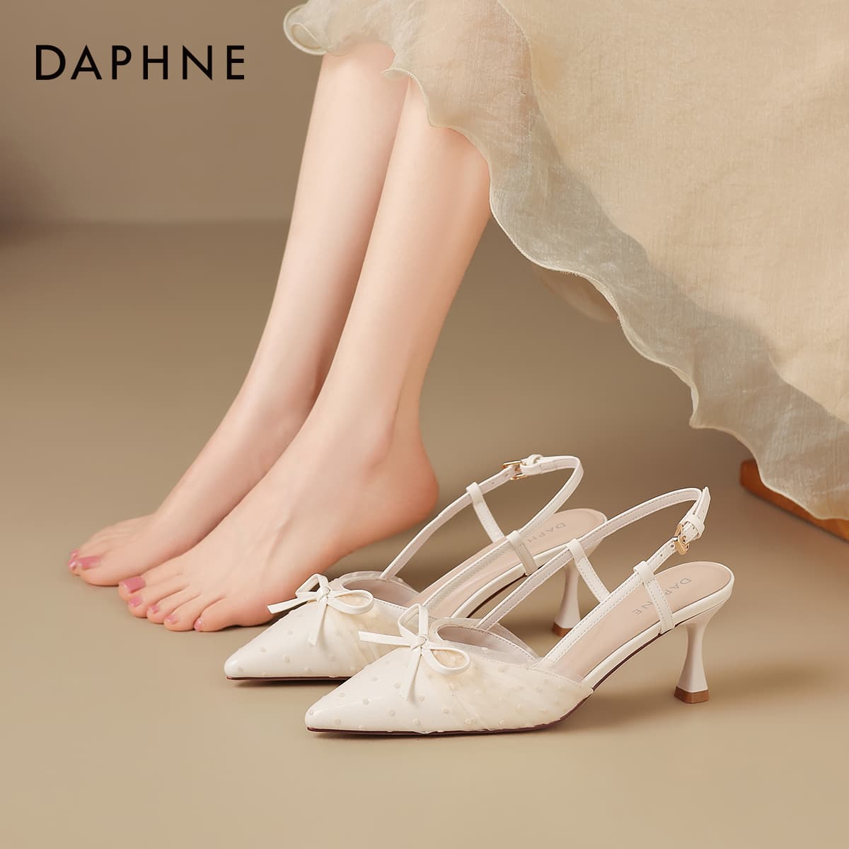 Туфли Daphne Синтетическая кожа текстиль узкий каблук высокие каблуки женские - изображение 5