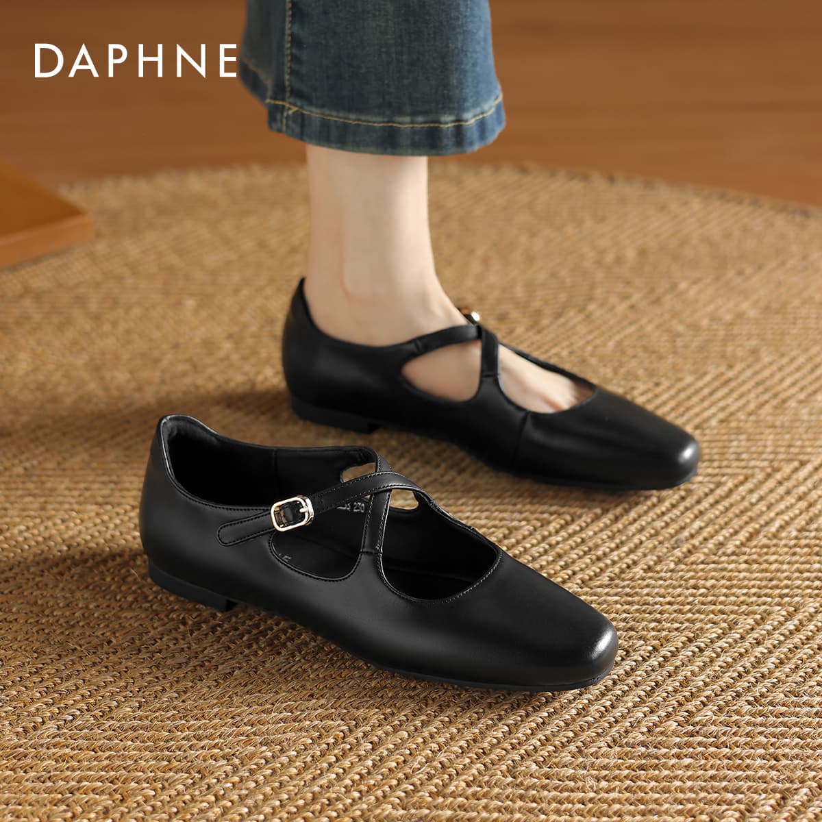 DAPHNE Кожа Текстиль Тонкие и Без Форма Туфли Мэри Джейн Женские - изображение 3