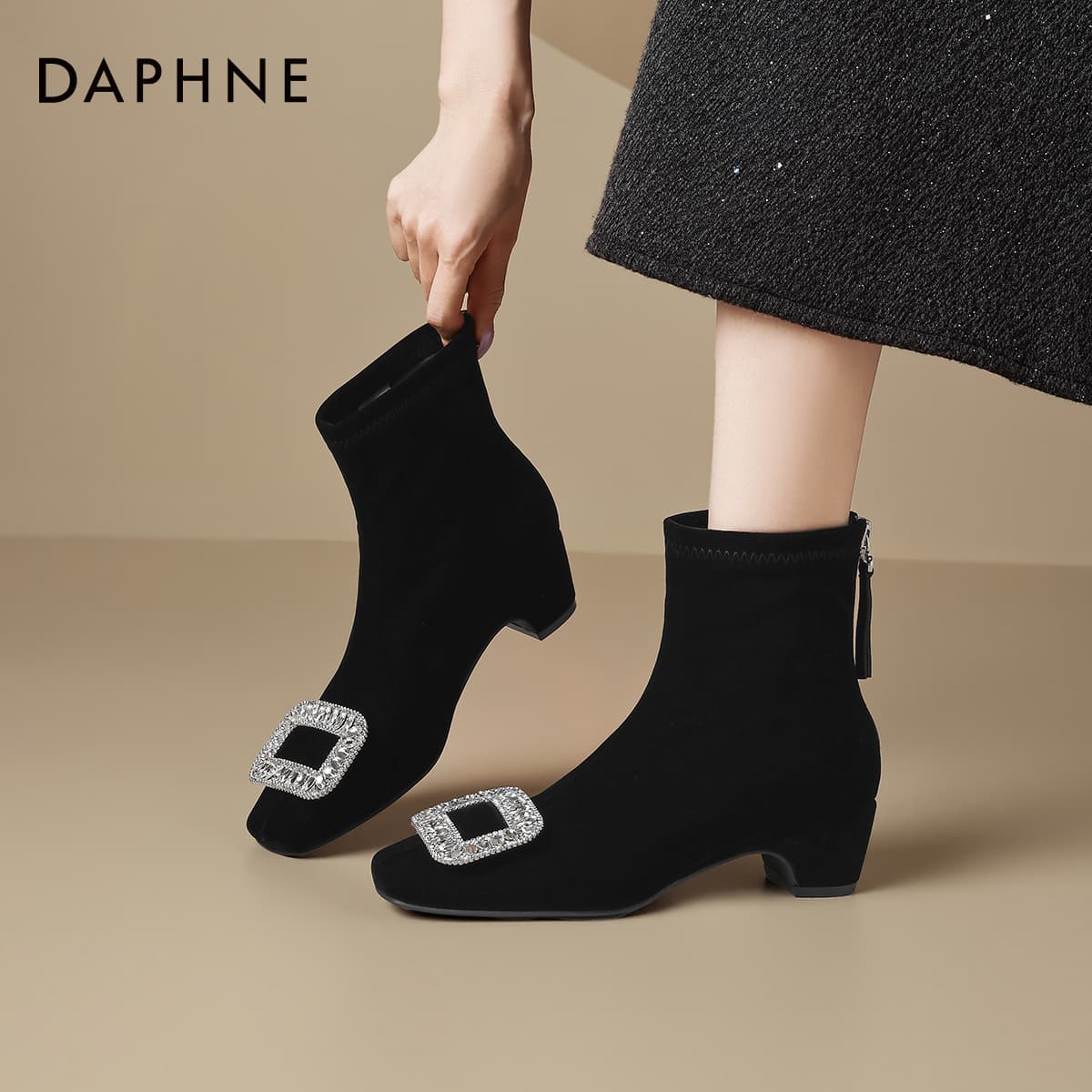 Сапоги DAPHNE Ботильоны Черный Женские - изображение 5