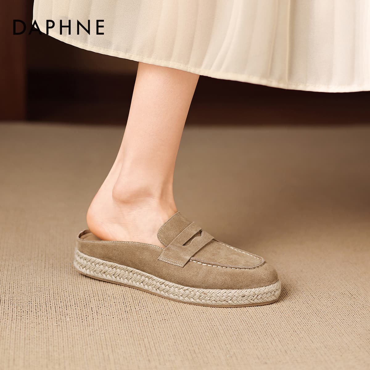 Сандалии DAPHNE Закрытые тапочки Песок Женские - изображение 5
