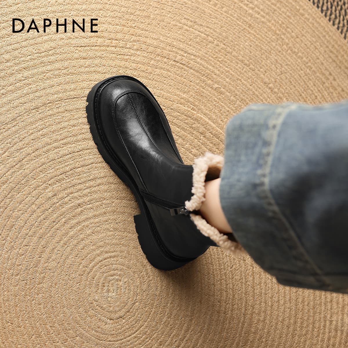 Сапоги DAPHNE Синтетическая кожа Минималистичный Однотонный Утолщенный и с флисовой подкладкой Ветрозащитный Термический - изображение 6