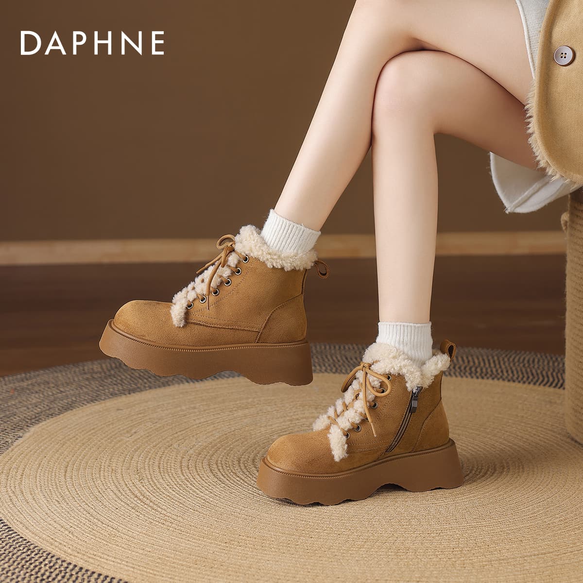 Ботинки зимние Daphne Ткань 12 см Сноубутсы Женские - изображение 6