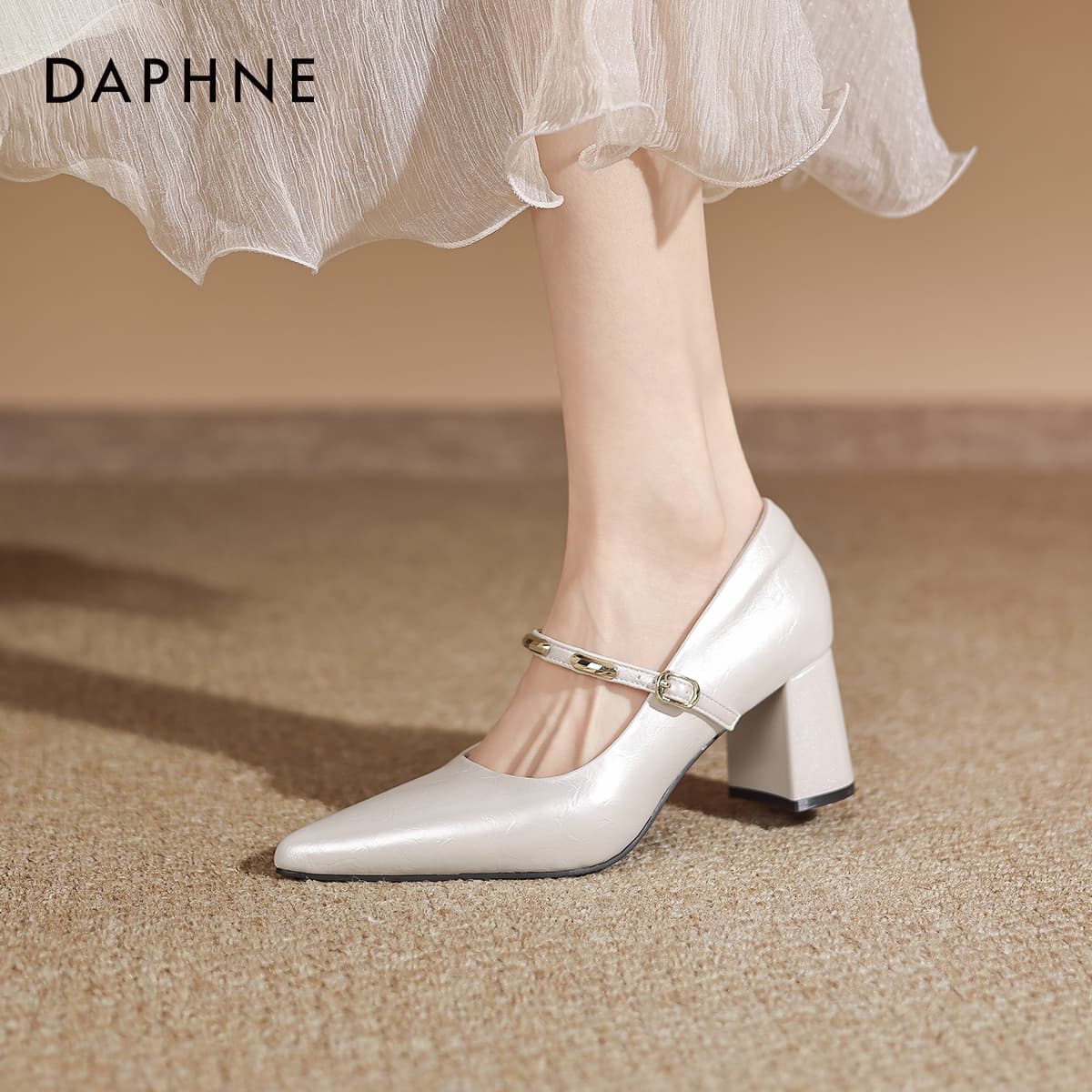 Туфли DAPHNE Синтетическая кожа грубый каблук высокие каблуки женские - изображение 6