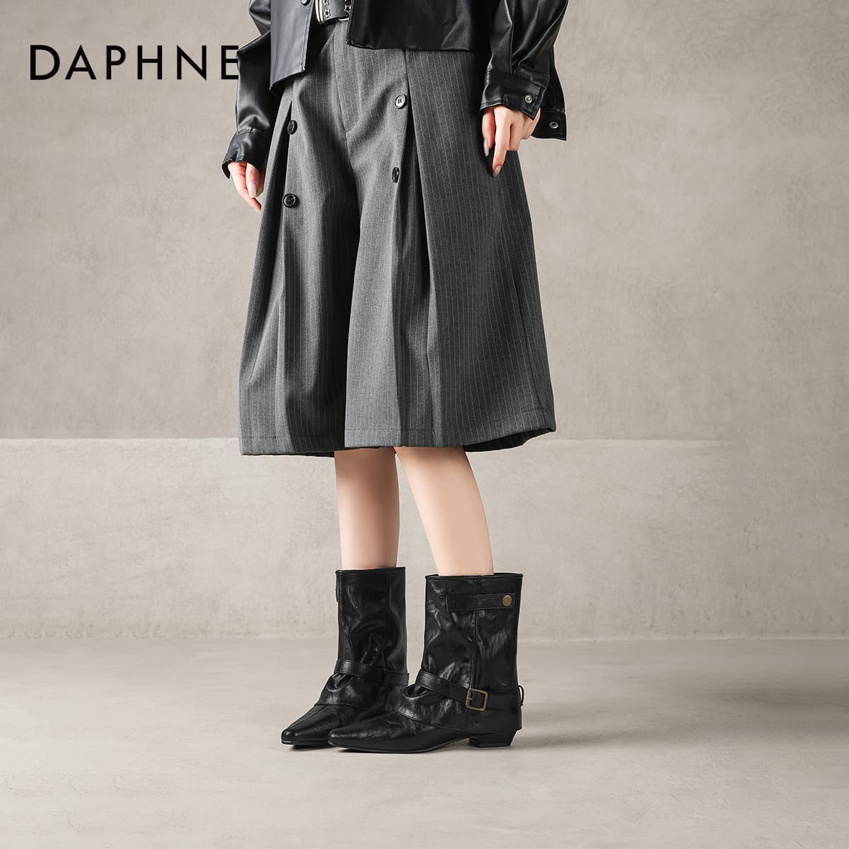 Сапоги DAPHNE Ботильоны Черный Женские - изображение 4