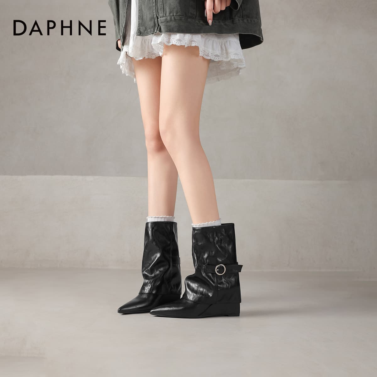 Сапоги DAPHNE Ботильоны Черный Женские - изображение 4