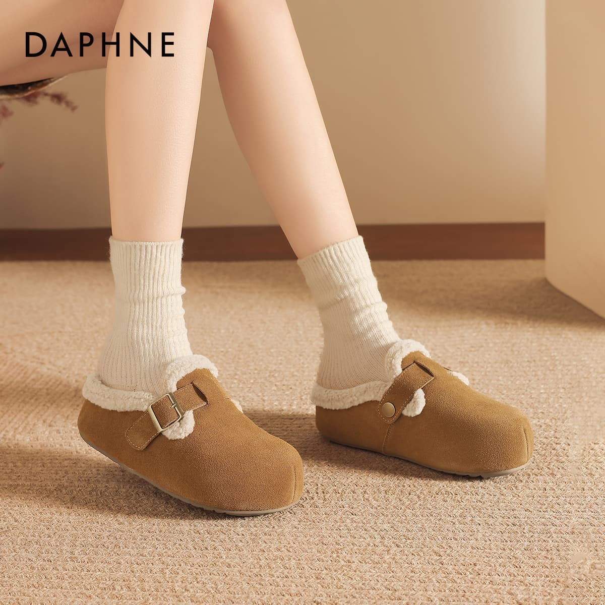Ботинки зимние DAPHNE Мягкий и очаровательный утолщенный и с флисовой подкладкой термобелье с антискользящим дизайном короткое - изображение 5