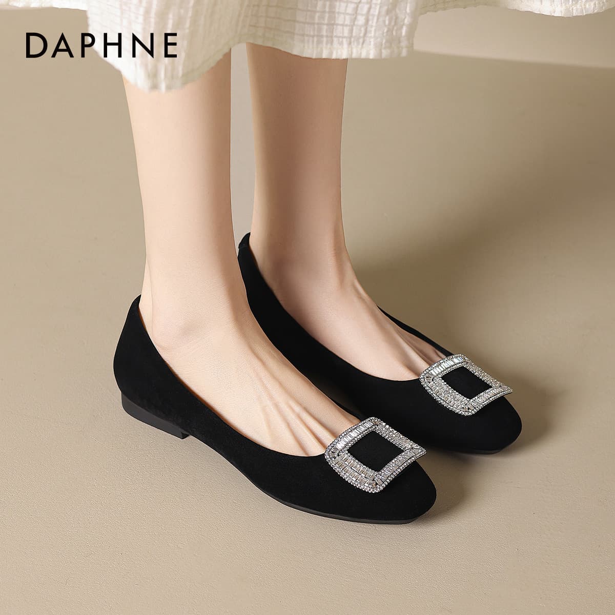 Тапочки DAPHNE Женские Повседневный Обувь без подкладки Черный Женские - изображение 3