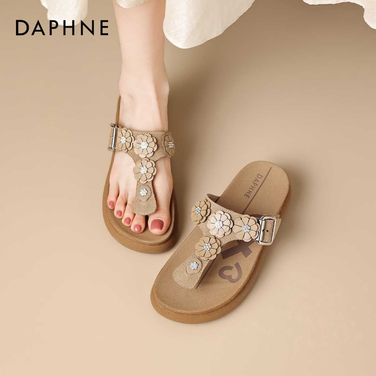 Шлёпанцы DAPHNE Резиновая подошва устойчивая к истиранию шлепанцы женские - изображение 6