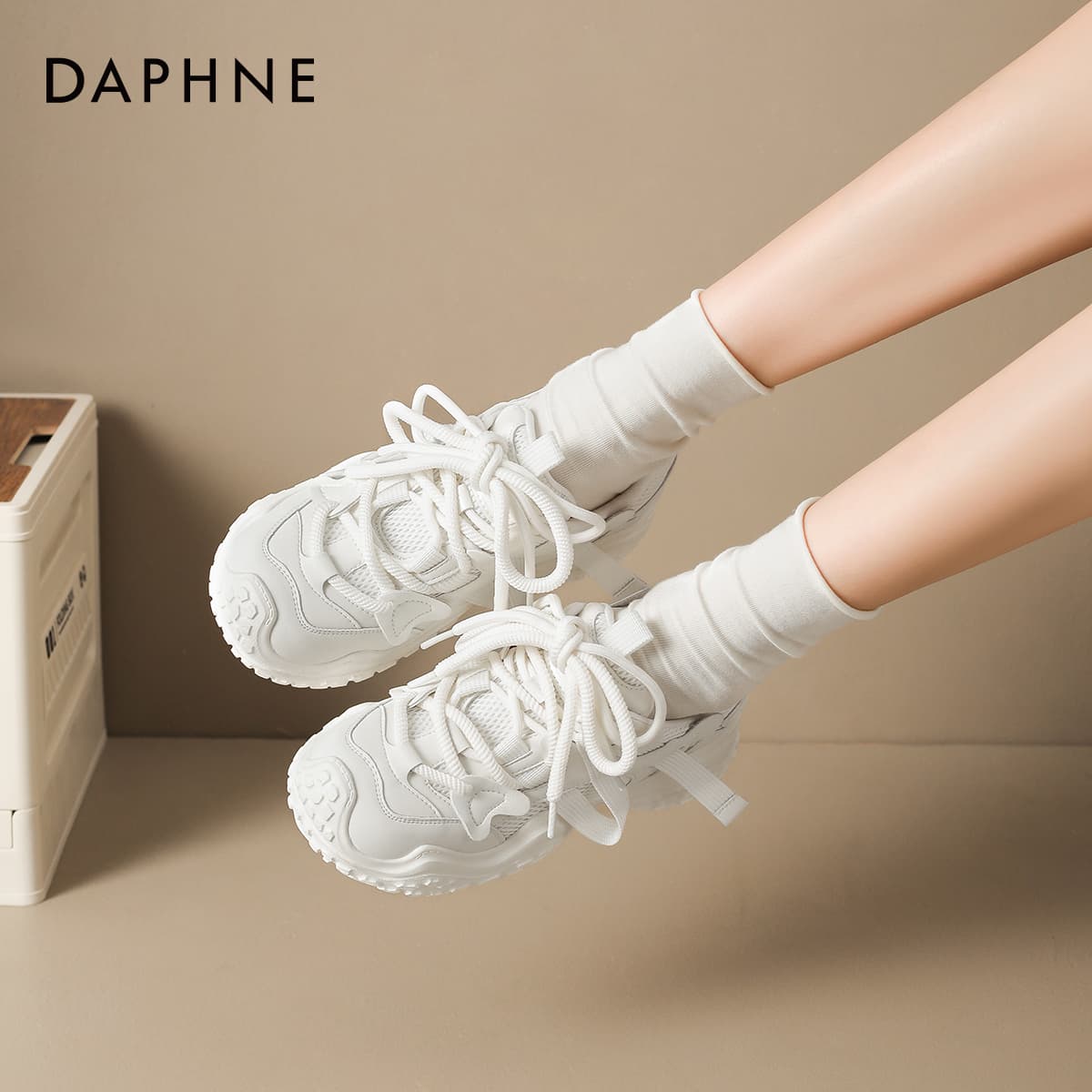 Кроссовки DAPHNE Синтетическая кожа текстиль Низкие кеды с толстой подошвой Женские - изображение 4