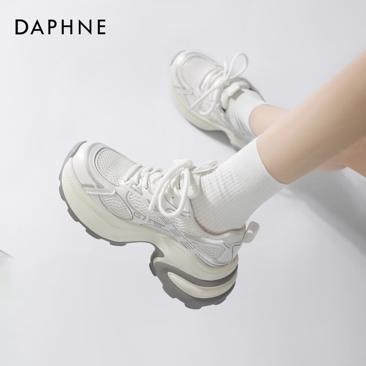 Кроссовки DAPHNE Синтетическая кожа текстиль Низкие кеды с толстой подошвой Женские - изображение 10